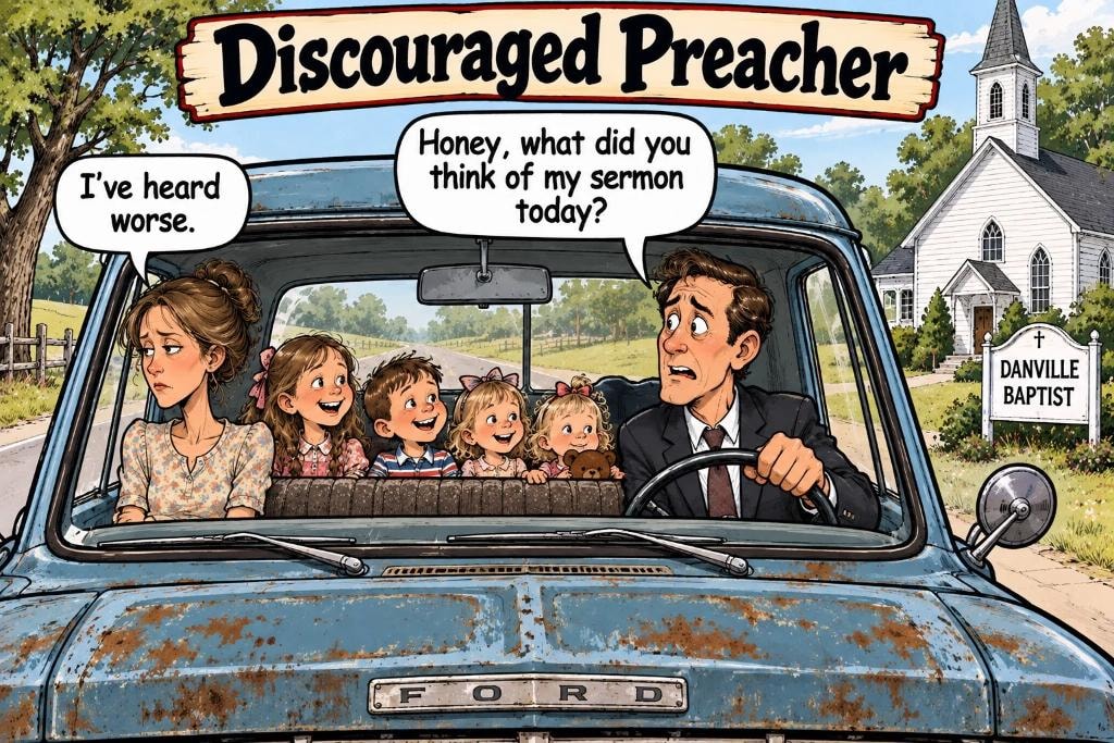 Discouraged Preacher cartoon